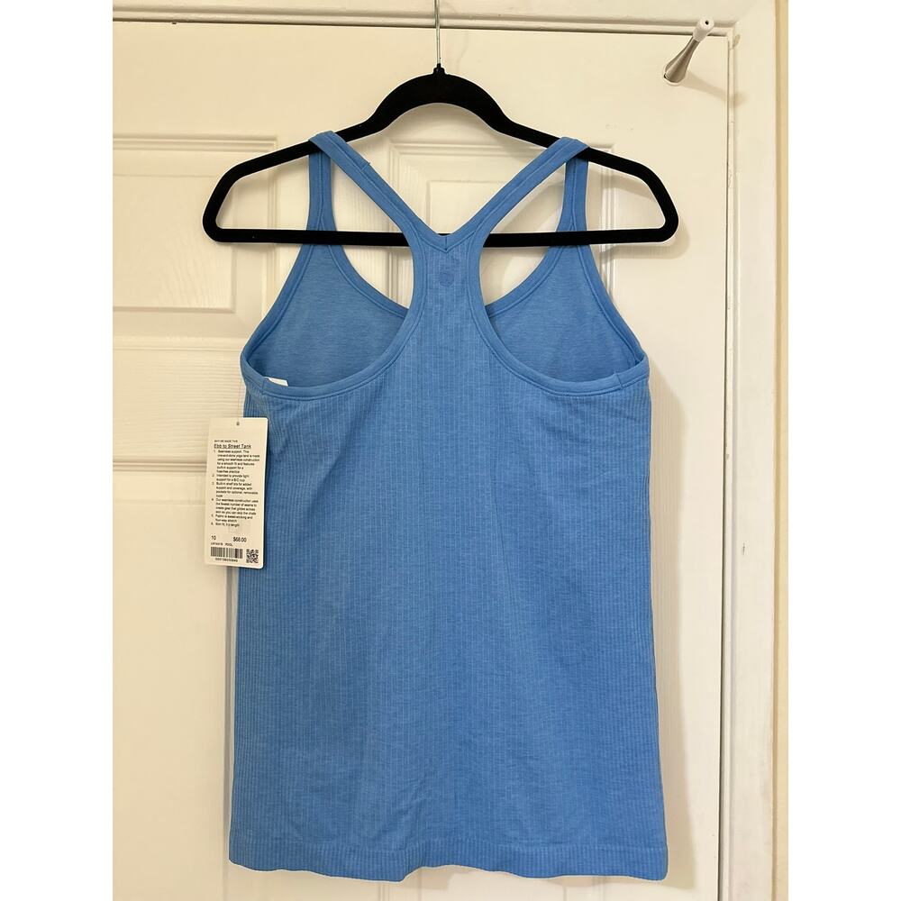 NWT Lululemon Sz 10 Ebb to Street Tank Top in Pool Party $68 MSRP - Picture 6 of 8